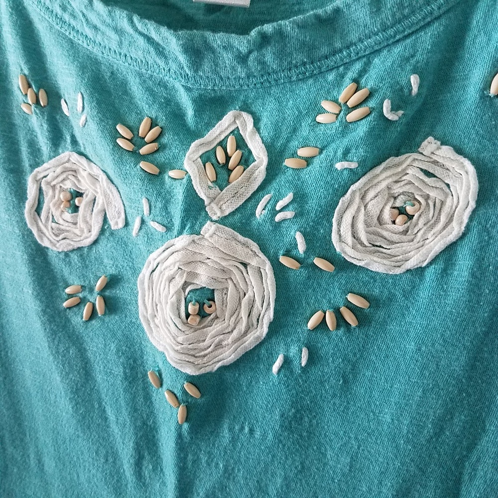 LOFT | Turquoise Embellished Tank - Picture 3 of 6